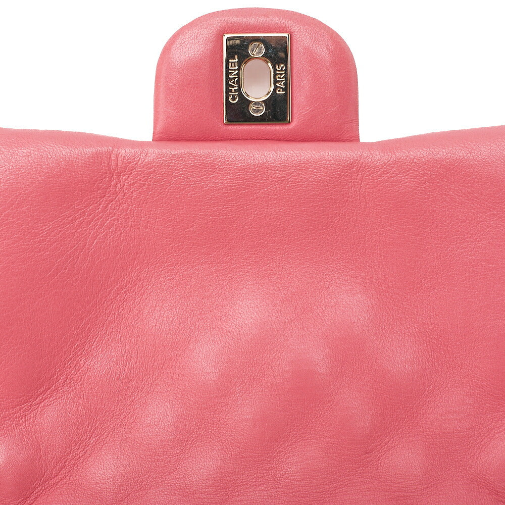 CHANEL Lambskin Matelasse Icon Single Flap Chain Shoulder Pink Gold-Tone Hardware, Pre-Owned