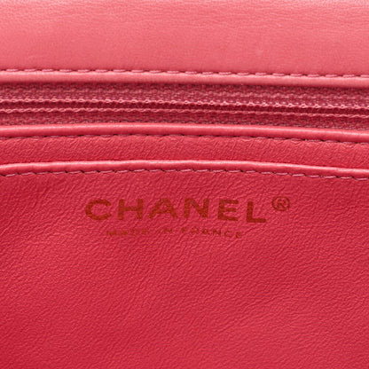 CHANEL Lambskin Matelasse Icon Single Flap Chain Shoulder Pink Gold-Tone Hardware, Pre-Owned