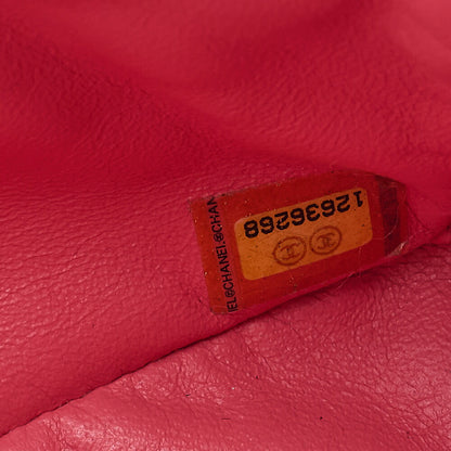 CHANEL Lambskin Matelasse Icon Single Flap Chain Shoulder Pink Gold-Tone Hardware, Pre-Owned