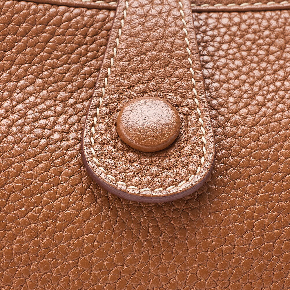 Hermes Hermes Evelyn PM Shoulder Bag Taurillon Clemence Gold Silver-Tone Hardware, Pre-Owned