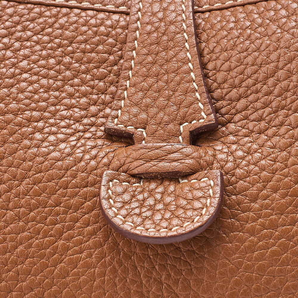 Hermes Hermes Evelyn PM Shoulder Bag Taurillon Clemence Gold Silver-Tone Hardware, Pre-Owned