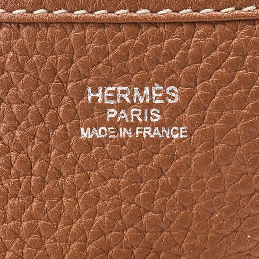 Hermes Hermes Evelyn PM Shoulder Bag Taurillon Clemence Gold Silver-Tone Hardware, Pre-Owned