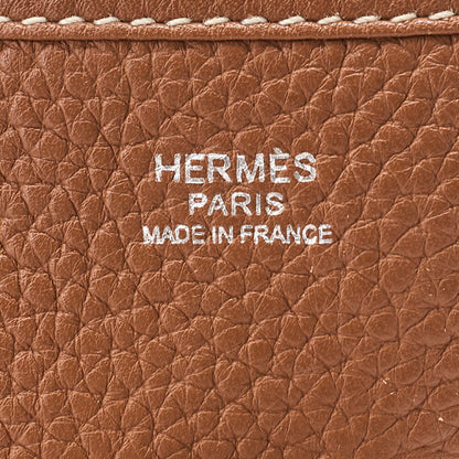 Hermes Hermes Evelyn PM Shoulder Bag Taurillon Clemence Gold Silver-Tone Hardware, Pre-Owned