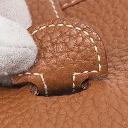 Hermes Hermes Evelyn PM Shoulder Bag Taurillon Clemence Gold Silver-Tone Hardware, Pre-Owned