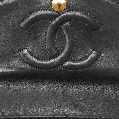 CHANEL Matelasse Deka Coco Round Flap Push Lock Chain Shoulder Lambskin Black Gold-Tone Hardware, Pre-Owned