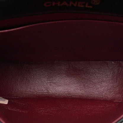 CHANEL Matelasse Deka Coco Round Flap Push Lock Chain Shoulder Lambskin Black Gold-Tone Hardware, Pre-Owned