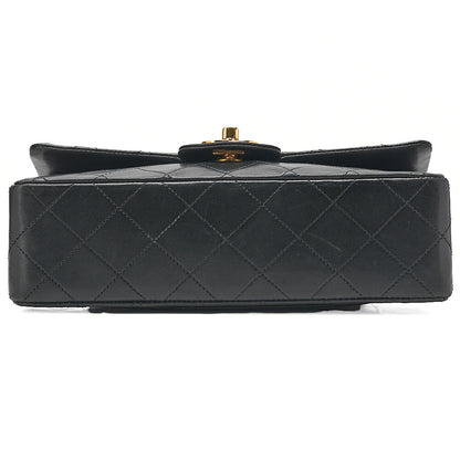CHANEL Matelasse Double Flap 23cm Chain Shoulder Lambskin Black Gold-Tone Hardware, Pre-Owned