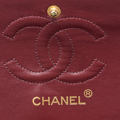 CHANEL Matelasse Double Flap 23cm Chain Shoulder Lambskin Black Gold-Tone Hardware, Pre-Owned