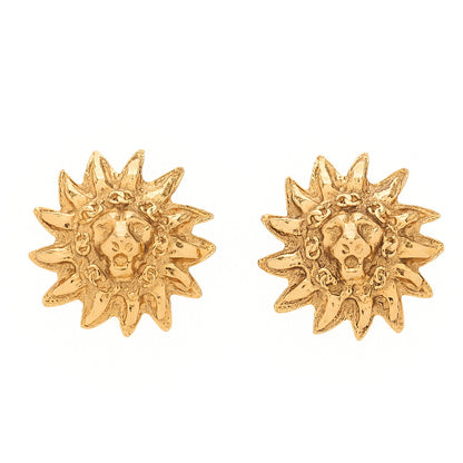 CHANEL Earrings Lion Pattern 2497 GP Gold (Gold Plated)Gold-Tone Hardware, Pre-Owned