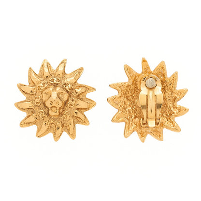 CHANEL Earrings Lion Pattern 2497 GP Gold (Gold Plated)Gold-Tone Hardware, Pre-Owned