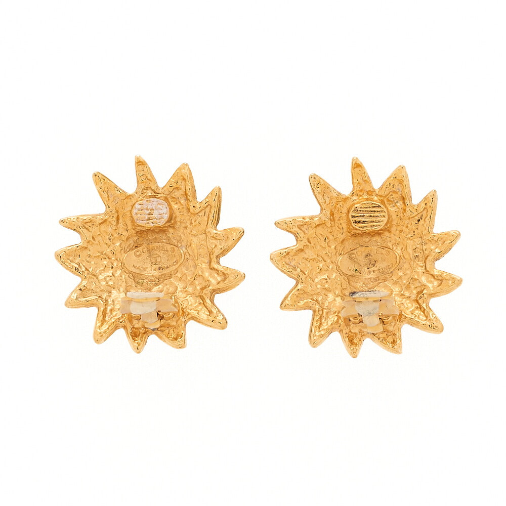 CHANEL Earrings Lion Pattern 2497 GP Gold (Gold Plated)Gold-Tone Hardware, Pre-Owned