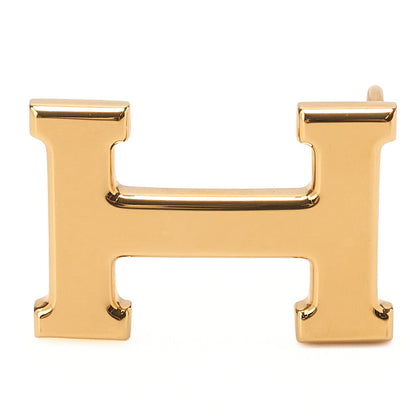 HERMES Hermes Mini H-Belt Belt 65 GP x Leather Black x Gold Gold-Tone Hardware, Pre-Owned