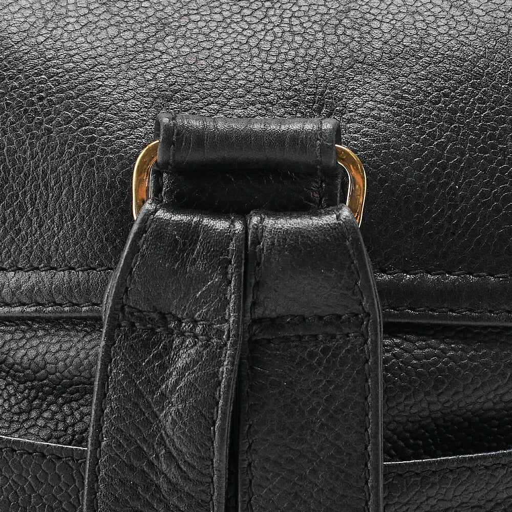CHANEL Chanel Caviar Skin Triple Coco Turn Lock Chain Backpack Black Gold-Tone Hardware, Pre-Owned