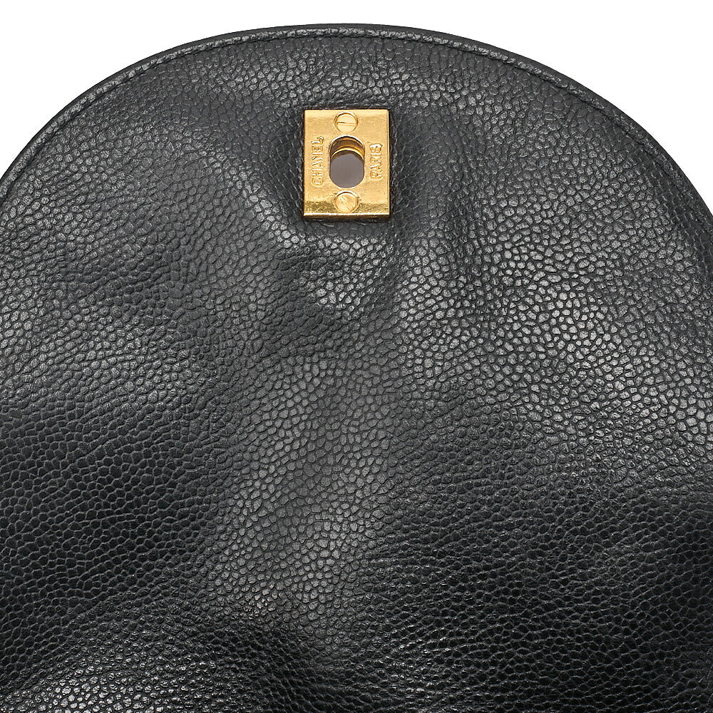 CHANEL Chanel Caviar Skin Triple Coco Turn Lock Chain Backpack Black Gold-Tone Hardware, Pre-Owned