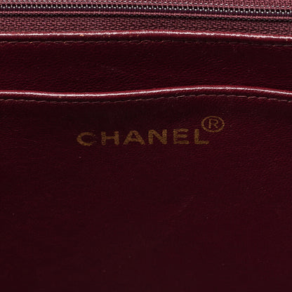 CHANEL Chain Shoulder Bag Deca Matelasse 33cm Single Flap Lambskin Black Gold-Tone Hardware, Pre-Owned