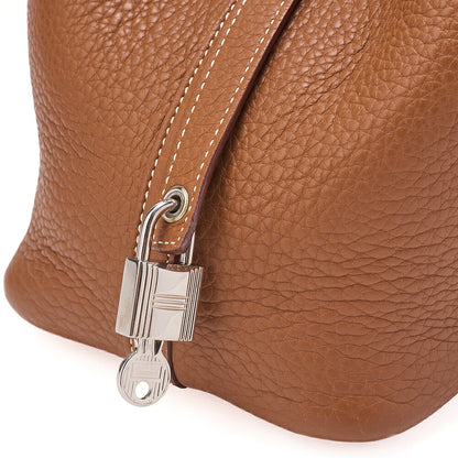 Hermes Hermes Picotan Lock PM Taurillon Clemence Gold Silver-Tone Hardware, Pre-Owned