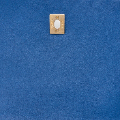CHANEL Lambskin V-Stitch Turn Lock 2-Way Chain Shoulder Blue Gold-Tone Hardware, Pre-Owned