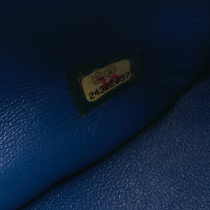 CHANEL Lambskin V-Stitch Turn Lock 2-Way Chain Shoulder Blue Gold-Tone Hardware, Pre-Owned