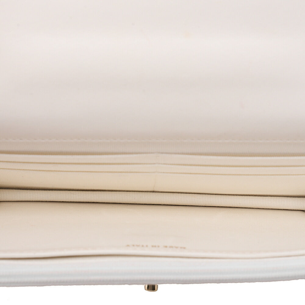 CHANEL Lambskin Matelasse Trendy CC Rhinestone 2-Way Chain Wallet White Gold-Tone Hardware, Pre-Owned