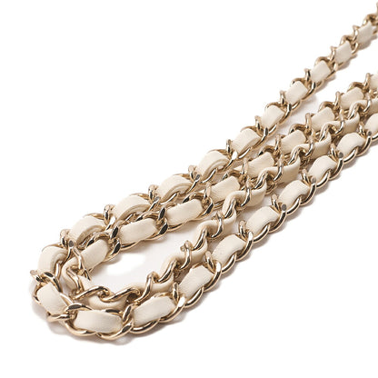 CHANEL Chain Shoulder Bag Mini Matelasse 20cm Lambskin Black x White Gold-Tone Hardware, Pre-Owned