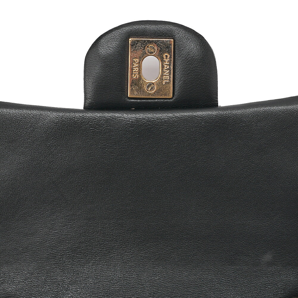 CHANEL Chain Shoulder Bag Mini Matelasse 16cm Turn Lock Lambskin Black Gold-Tone Hardware, Pre-Owned