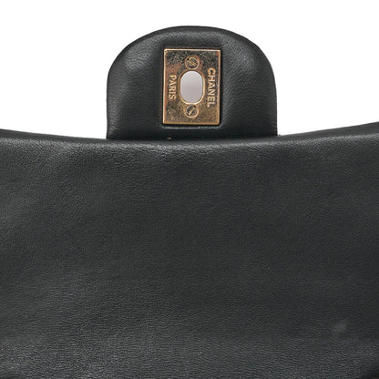 CHANEL Chain Shoulder Bag Mini Matelasse 16cm Turn Lock Lambskin Black Gold-Tone Hardware, Pre-Owned