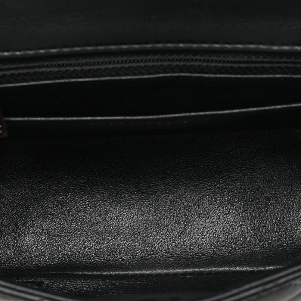 CHANEL Chain Shoulder Bag Mini Matelasse 16cm Turn Lock Lambskin Black Gold-Tone Hardware, Pre-Owned