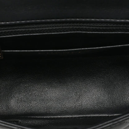 CHANEL Chain Shoulder Bag Mini Matelasse 16cm Turn Lock Lambskin Black Gold-Tone Hardware, Pre-Owned