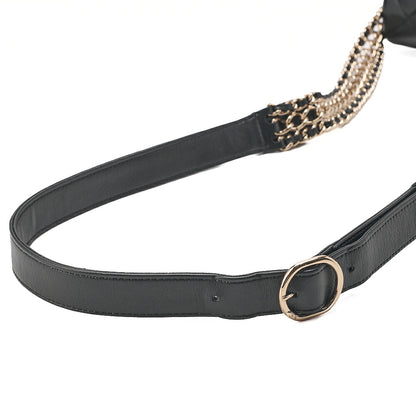 CHANEL Lambskin Matelasse Full Flap Chain Shoulder Black Gold-Tone Hardware, Pre-Owned