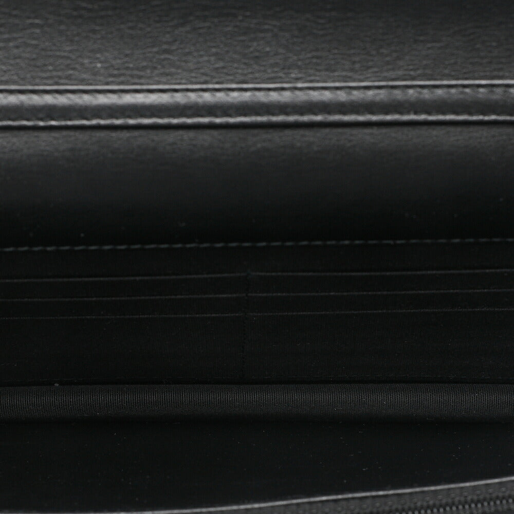 CHANEL Lambskin V-Stitch Fringe Chain Wallet Black Silver-Tone Hardware, Pre-Owned