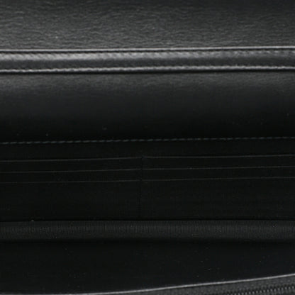 CHANEL Lambskin V-Stitch Fringe Chain Wallet Black Silver-Tone Hardware, Pre-Owned