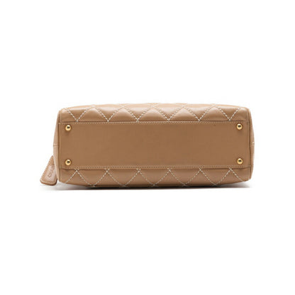 CHANEL Tote Bag Coco Mark Wild Stitch Calf Leather Beige Gold-Tone Hardware Pre-Owned - Vintage La Charme