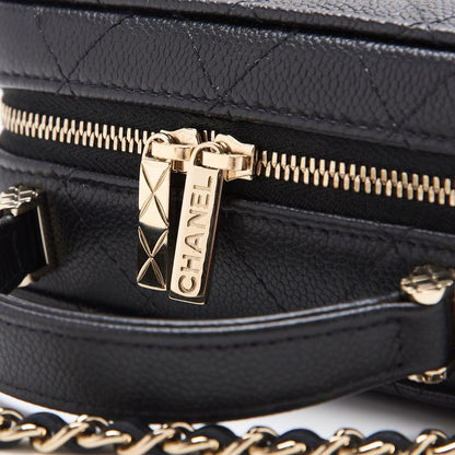 CHANEL Mini Handbag 2WAY Matelasse Chain Shoulder Caviar Skin Black Gold-Tone Hardware Pre-Owned - Vintage La Charme