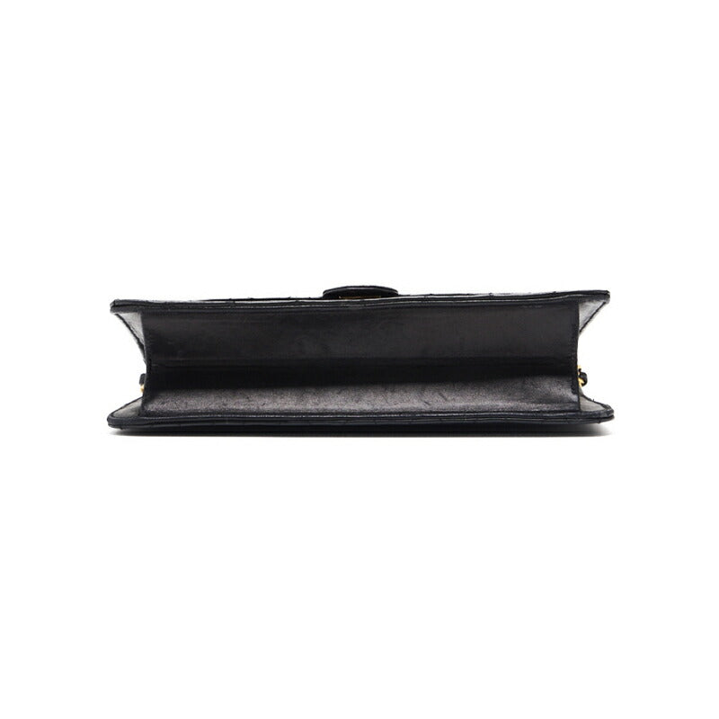 CHANEL Shoulder Bag, Matelasse Push Lock Chain Shoulder, Lambskin, Black, Gold-Tone Hardware, Pre-Owned - Vintage La Charme