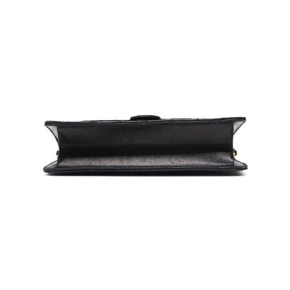 CHANEL Shoulder Bag, Matelasse Push Lock Chain Shoulder, Lambskin, Black, Gold-Tone Hardware, Pre-Owned - Vintage La Charme