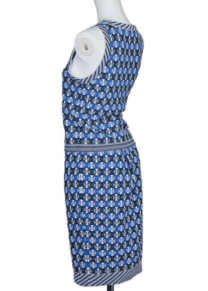 CHANEL Set Up Ensemble, Coco Mark CC Jacquard, Cotton Blend, Blue, Silver-Tone Hardware, Pre-Owned - Vintage La Charme