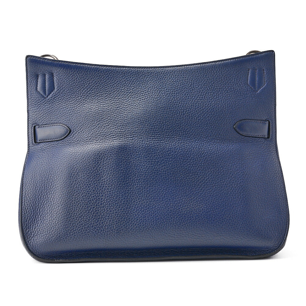 HERMES Gypsiere 34 Shoulder Bag Tryon Clemence Blue Saphir Silver-Tone Hardware Pre-Owned - Vintage La Charme