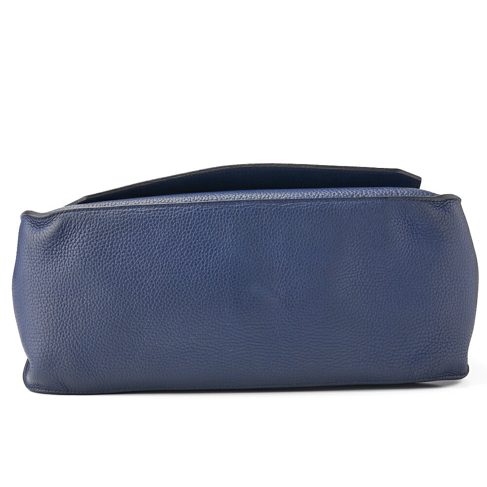 HERMES Gypsiere 34 Shoulder Bag Tryon Clemence Blue Saphir Silver-Tone Hardware Pre-Owned - Vintage La Charme