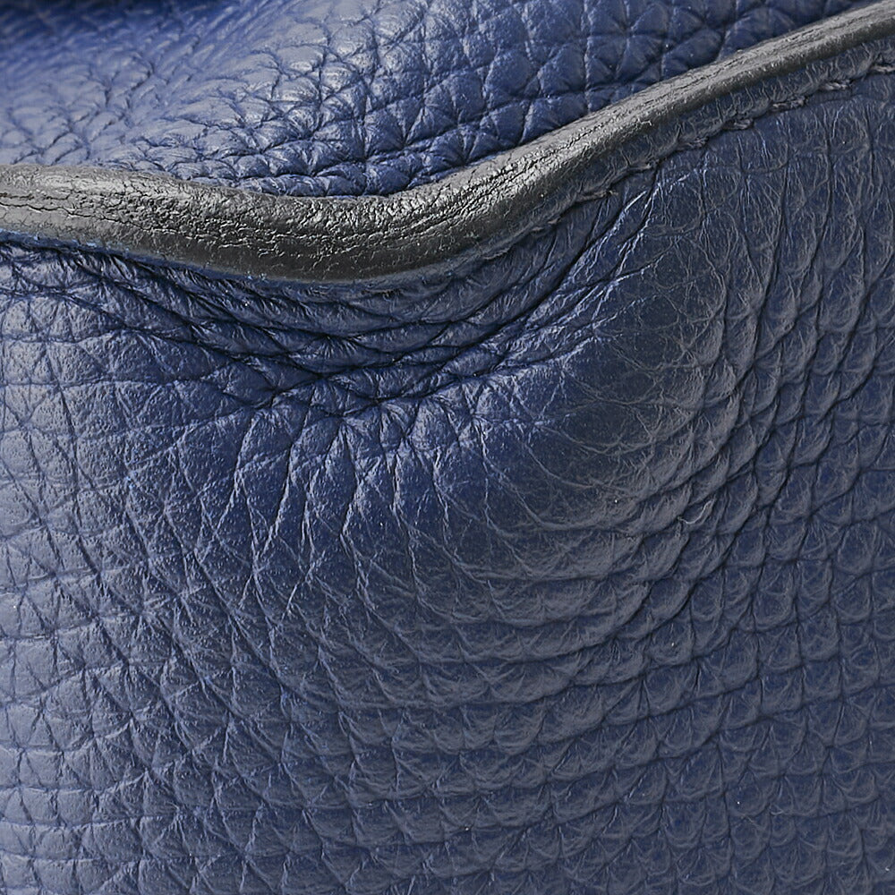 HERMES Gypsiere 34 Shoulder Bag Tryon Clemence Blue Saphir Silver-Tone Hardware Pre-Owned - Vintage La Charme
