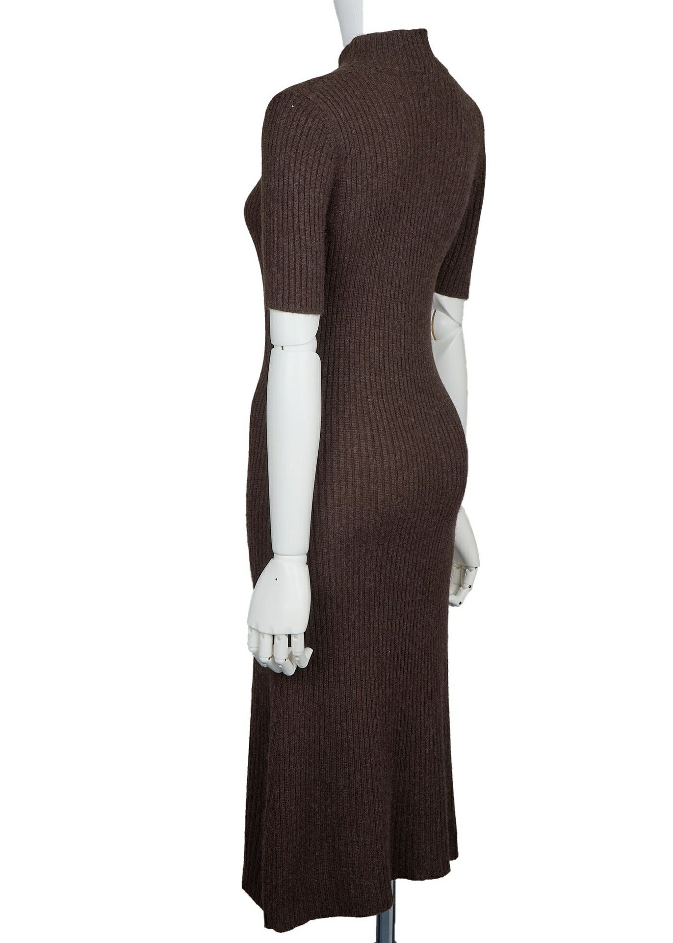 CHANEL Dress, Knit, Cashmere Rayon Nylon Blend, Brown, Gold-Tone Hardware, Pre-Owned - Vintage La Charme