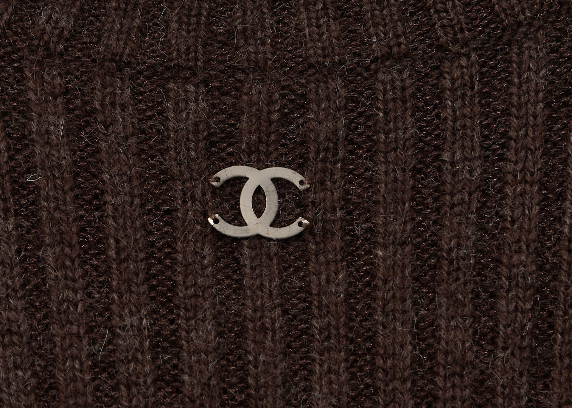 CHANEL Dress, Knit, Cashmere Rayon Nylon Blend, Brown, Gold-Tone Hardware, Pre-Owned - Vintage La Charme