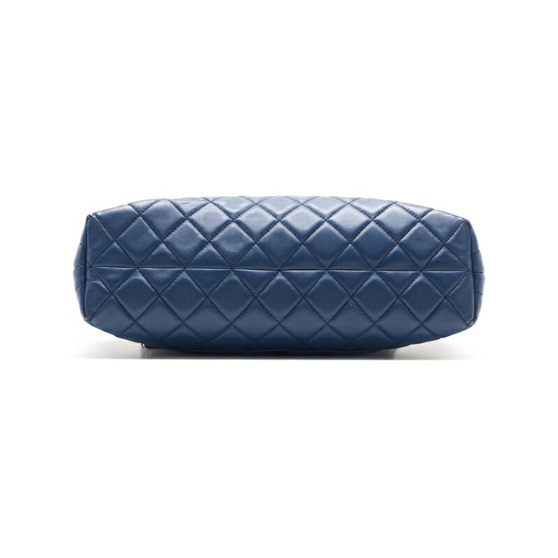 CHANEL Double Chain Tote Matelasse Lambskin Blue Silver-Tone Hardware Pre-Owned - Vintage La Charme