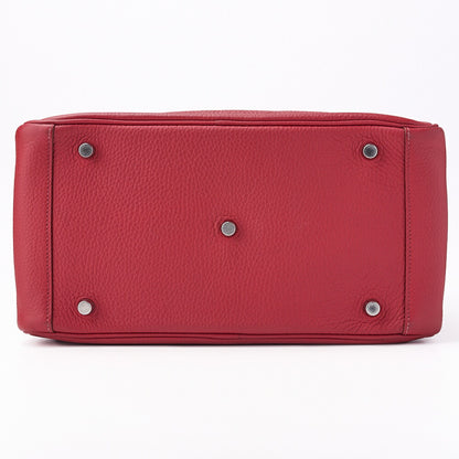 HERMES Lindy 30 2WAY Shoulder Bag Tryon Clemence Rouge Casaque Silver-Tone Hardware Pre-Owned - Vintage La Charme