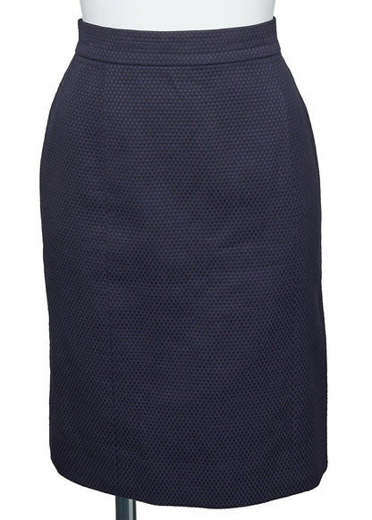 CHANEL Jacket Skirt Set, Coco Button, Cotton, Navy, Gold-Tone Hardware, Pre-Owned - Vintage La Charme