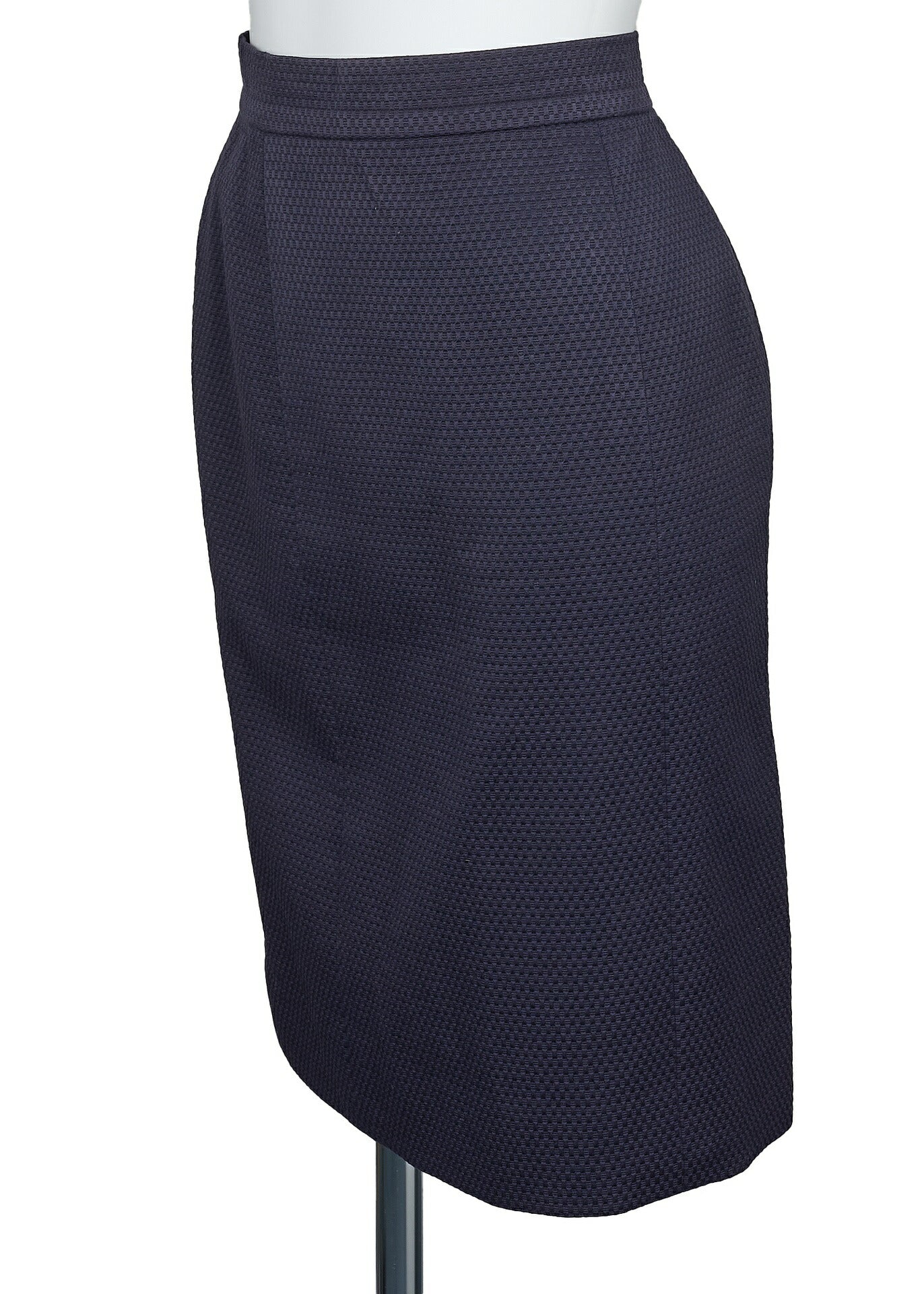 CHANEL Jacket Skirt Set, Coco Button, Cotton, Navy, Gold-Tone Hardware, Pre-Owned - Vintage La Charme