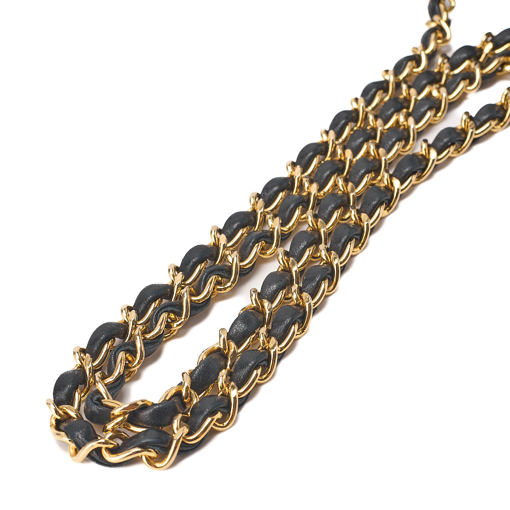CHANEL Lambskin Matelasse Trapezoid 2.55 Chain Shoulder Black Gold-Tone Hardware, Pre-Owned