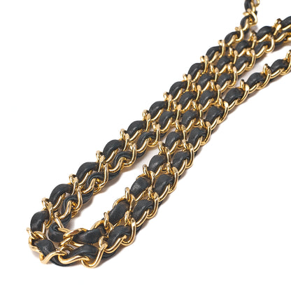 CHANEL Lambskin Matelasse Trapezoid 2.55 Chain Shoulder Black Gold-Tone Hardware, Pre-Owned