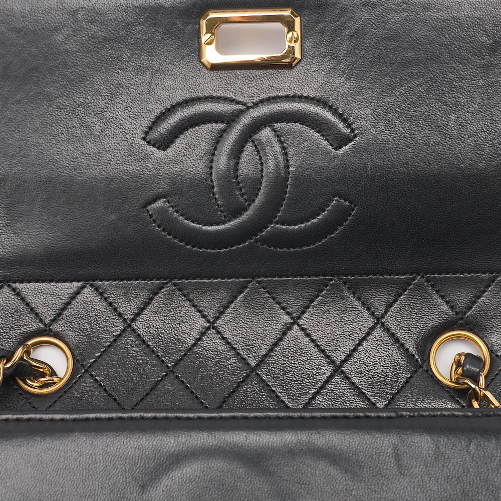 CHANEL Lambskin Matelasse Trapezoid 2.55 Chain Shoulder Black Gold-Tone Hardware, Pre-Owned