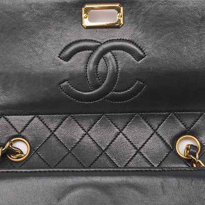 CHANEL Lambskin Matelasse Trapezoid 2.55 Chain Shoulder Black Gold-Tone Hardware, Pre-Owned