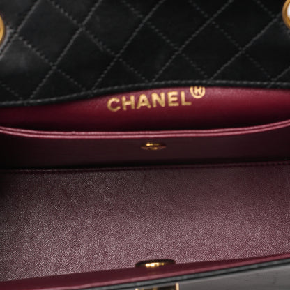 CHANEL Lambskin Matelasse Trapezoid 2.55 Chain Shoulder Black Gold-Tone Hardware, Pre-Owned
